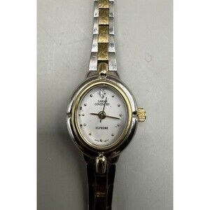 Sarah Coventry Women Watch Stainless Steel Silver Gold Japan Mvmnt New Battery